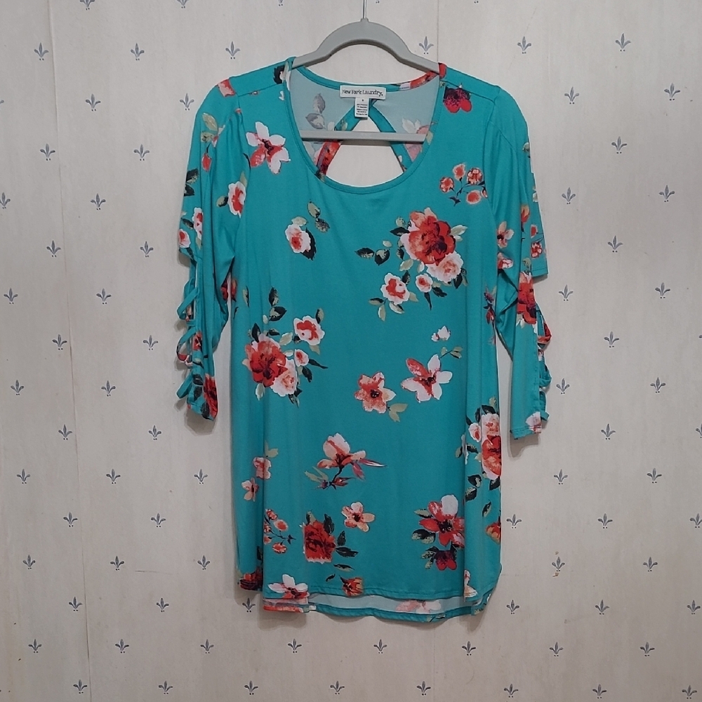 Floral Teal Women's Top